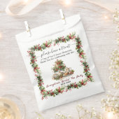 Sachets En Papier Christmas Bridal Shower holly Tea Time Party  (Coupé)