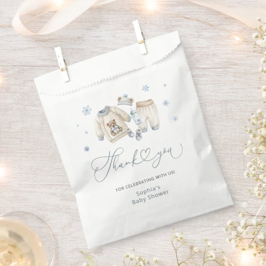 Sachets En Papier Christmas Girl Baby Shower Thank You (Coupé)