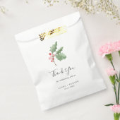 Sachets En Papier Christmas Greenery & Red Berry Merci Mariage (Scellé)
