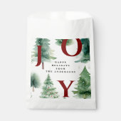 Sachets En Papier Christmas Trees Rustic Greenery Holiday Red Joy (Devant)