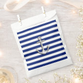 Sachets En Papier Chrome Comme Ancre Nautique Marine Bleu Stripes (Coupé)