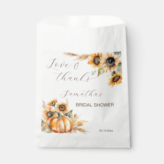 Sachets En Papier Chute d'amour boho citrouille tournesol vaisselle (Devant)