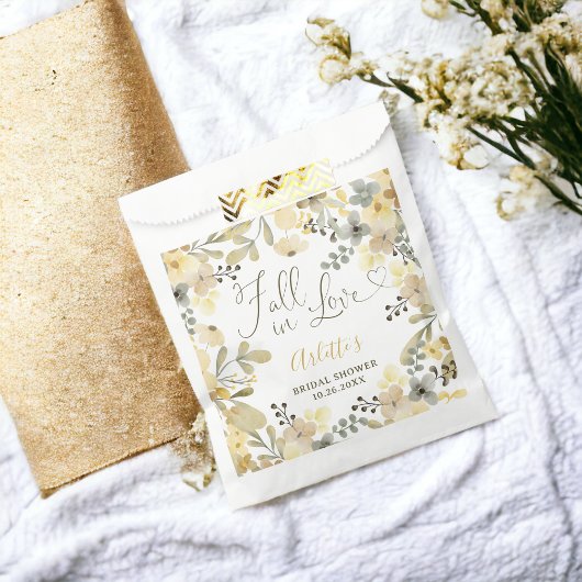 Sachets En Papier Chute d'amour boho floral automne chic douche nupt