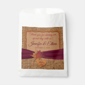Sachets En Papier Chute d'amour, Feuilles d'automne, Mariage Burlap (Devant)