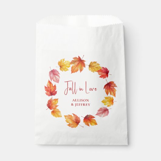 Sachets En Papier Chute du Mariage d'automne Feuille chute dans l'am (Devant)