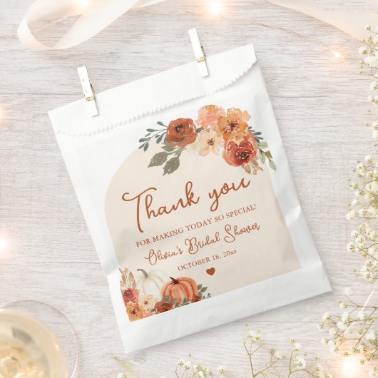 Sachets En Papier Chute en amour Boho Citrouille Fête des mariées Me (Coupé)