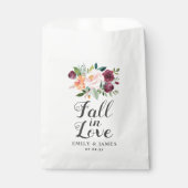 Sachets En Papier Chute en amour Rustique Bourgogne Blush Floral Mar (Devant)