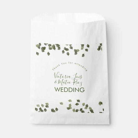 Sachets En Papier Chute Feuille Automne Végétation Merci (Devant)