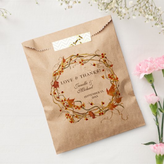 Sachets En Papier Chute Wreath Bittersweet Rustique élégant mariage (Scellé)