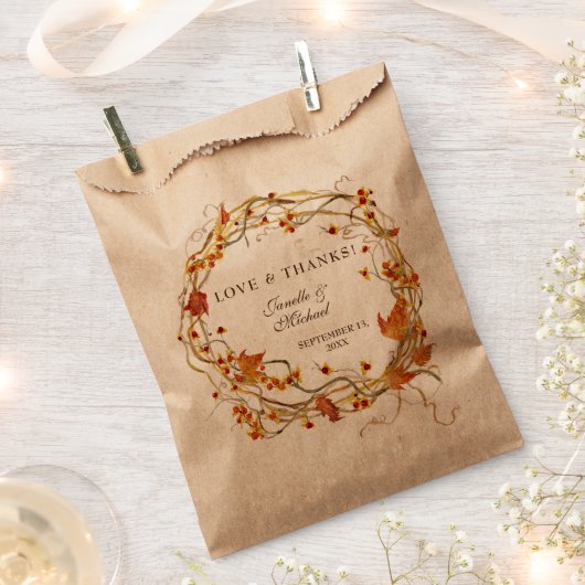 Sachets En Papier Chute Wreath Bittersweet Rustique élégant mariage (Coupé)