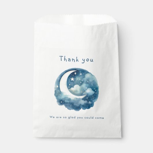Sachets En Papier Ciel étoilé et baby shower de lune (Devant)