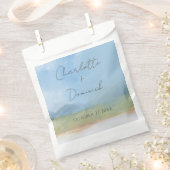Sachets En Papier Ciels bleus Paysage peint Mariage moderne (Coupé)
