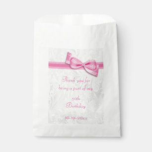 Sachets En Papier cinquantième Damassé d'anniversaire et arc de Fa