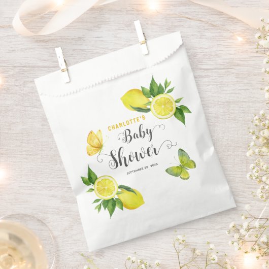 Sachets En Papier Citron Baby shower Cute Citrus Fête Personnalisée (Coupé)