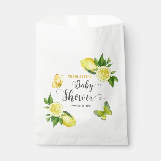 Sachets En Papier Citron Baby shower Cute Citrus Fête Personnalisée (Devant)