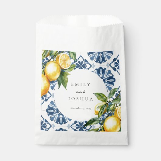 Sachets En Papier Citron Citrus Positano Mariage italien (Devant)