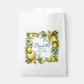 Sachets En Papier Citron jaune Carrelage bleu Baby shower citron (Devant)