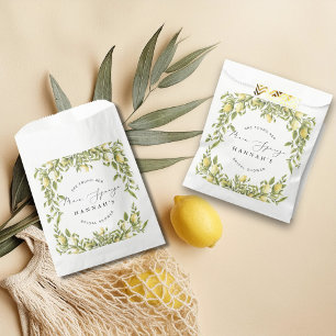 Sachets En Papier Citron jaune Sorrento Fête des mariées méditerrané