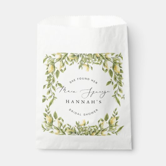 Sachets En Papier Citron jaune Sorrento Fête des mariées méditerrané (Devant)