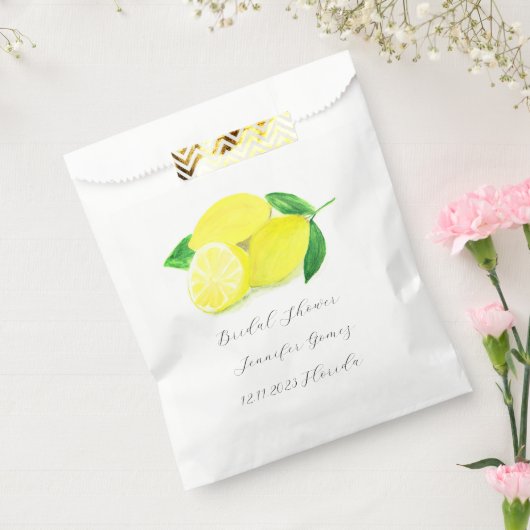 Sachets En Papier Citrons Mariage d'aquarelle de fruits jaunes (Scellé)