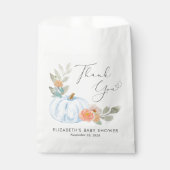 Sachets En Papier Citrouille Aquarelle bébé garçon douche Merci (Devant)