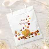 Sachets En Papier Citrouille avec Feuille (Coupé)