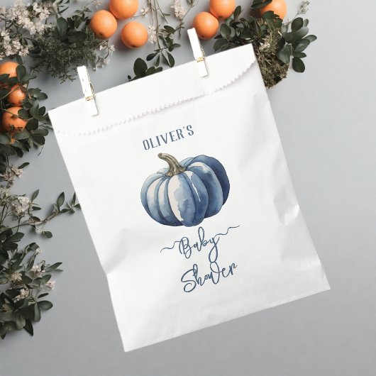 Sachets En Papier Citrouille bleu Aquarelle bébé garçon douche T-shi