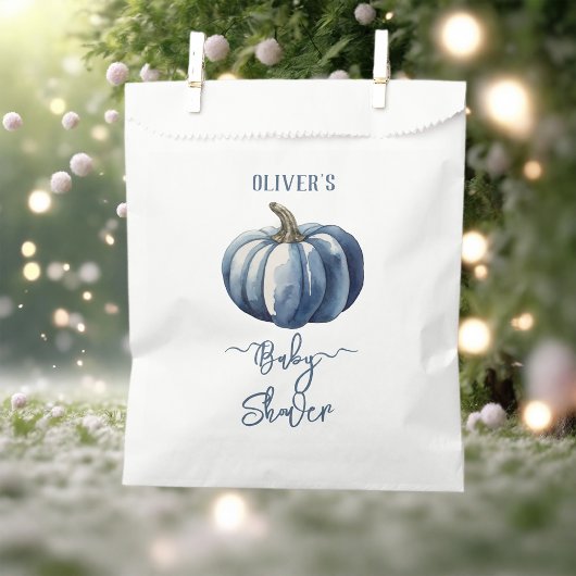 Sachets En Papier Citrouille bleu Aquarelle bébé garçon douche T-shi