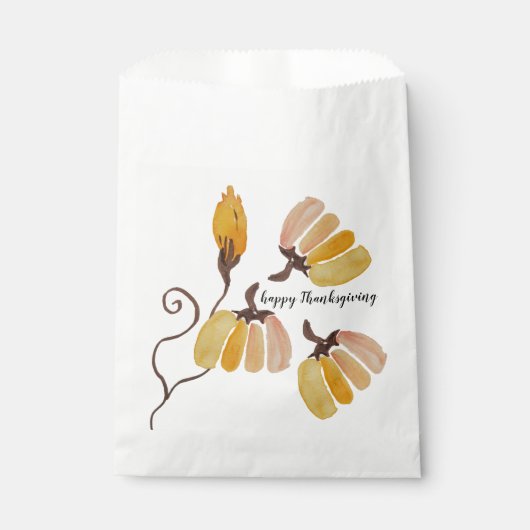 Sachets En Papier Citrouille bon thanksgiving aquarelle (Devant)