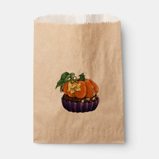 Sachets En Papier Citrouille Cupcake (Devant)