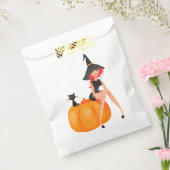 Sachets En Papier Citrouille de la sorcière d'Halloween et chat noir (Scellé)