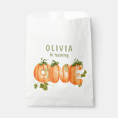 Sachets En Papier Citrouille floral 1er anniversaire automne (Devant)