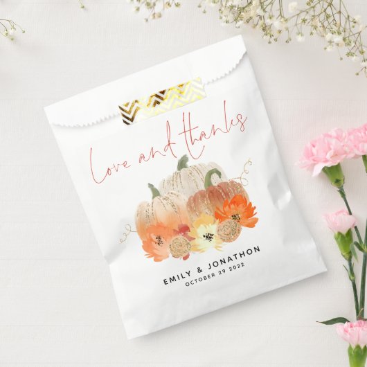 Sachets En Papier Citrouille Florals Parties scintillant Mariage Amo (Scellé)