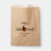 Sachets En Papier Citrouille Halloween Happy Personnalisé Favonalize (Devant)