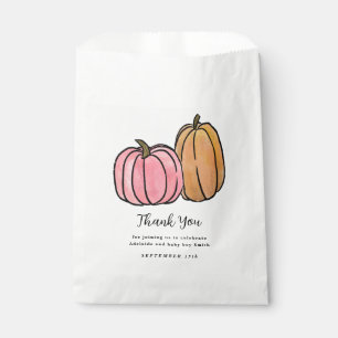 Sachets En Papier Citrouille rose Automne Harvest Baby Girl Douche