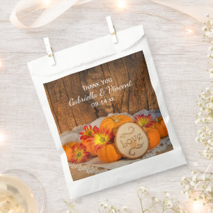 Sachets En Papier Citrouille rustique automne grange Mariage Merci