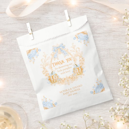 Sachets En Papier Citrouille Toile Crest Elegant Baby shower garçon (Coupé)