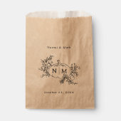 Sachets En Papier Citrouille Vines Monogramme Mariage (Devant)