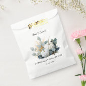 Sachets En Papier Citrouilles blanches et eucalyptus verts Baby Show (Scellé)