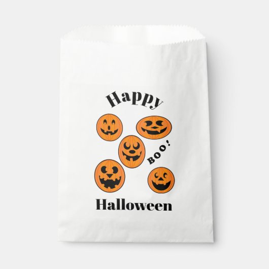 Sachets En Papier Citrouilles d'Halloween (Devant)