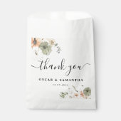 Sachets En Papier Citrouilles et fleurs d'aquarelle modernes (Devant)