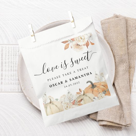 Sachets En Papier Citrouilles et Fleurs d'Automne Rustiques