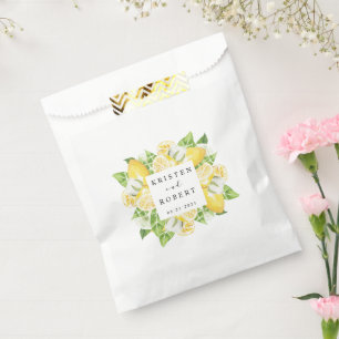 Sachets En Papier Citrus Lemon Garden Floral Mariage Favor Sac
