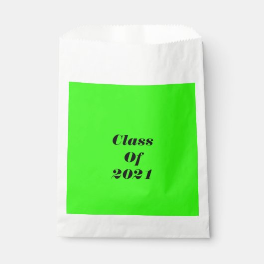 Sachets En Papier Classe De 2021 Custom Neon Green Graduation Party (Devant)