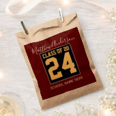 Sachets En Papier Classe de 2024 Elégant Burgundy Graduation Party (Coupé)