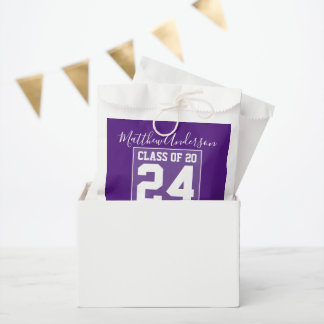 Sachets En Papier Classe de 2024 Modern Royal Purple Graduation Part