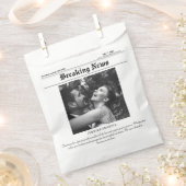 Sachets En Papier Classi Mariage Merci noir et blanc (Coupé)