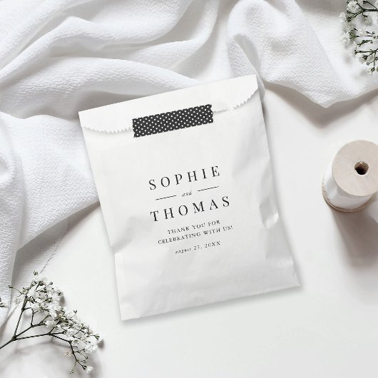 Sachets En Papier Classic Couples Noms Merci Mariage