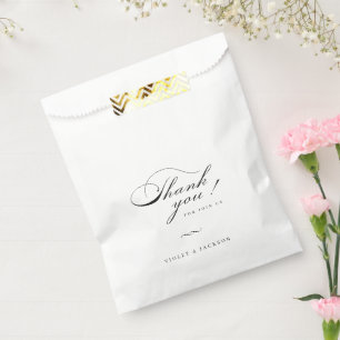 Sachets En Papier Classic Elegance Script merci Mariage