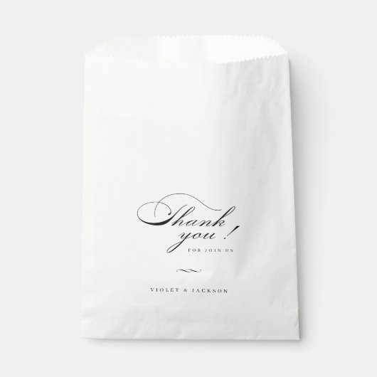 Sachets En Papier Classic Elegance Script merci Mariage (Devant)